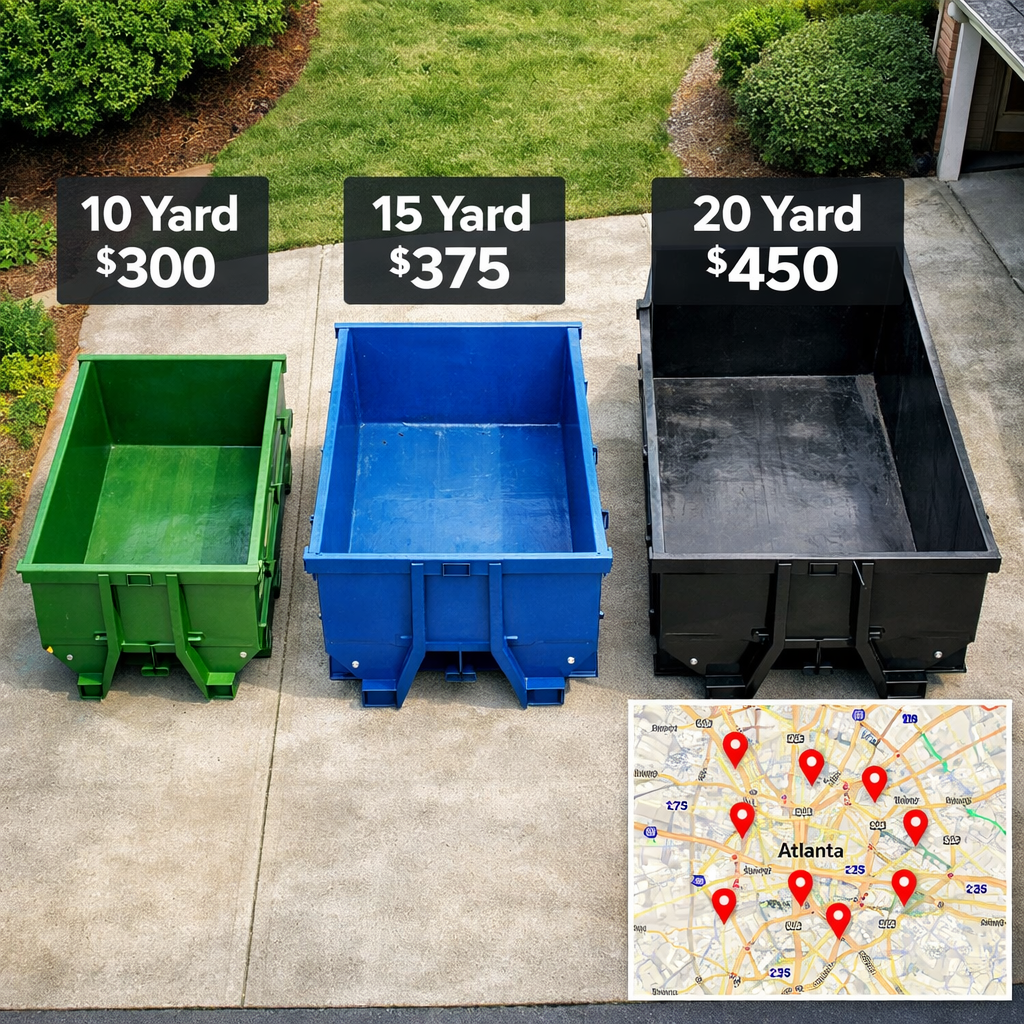 Atlanta Residential Dumpster Rental Comparison: Prices, Sizes, and Service Areas