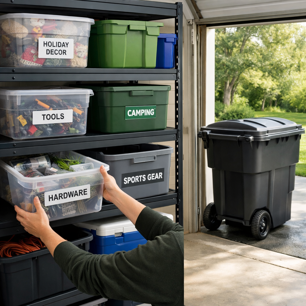 How to Choose Garage Shelving Bins and Bulk Removal Containers