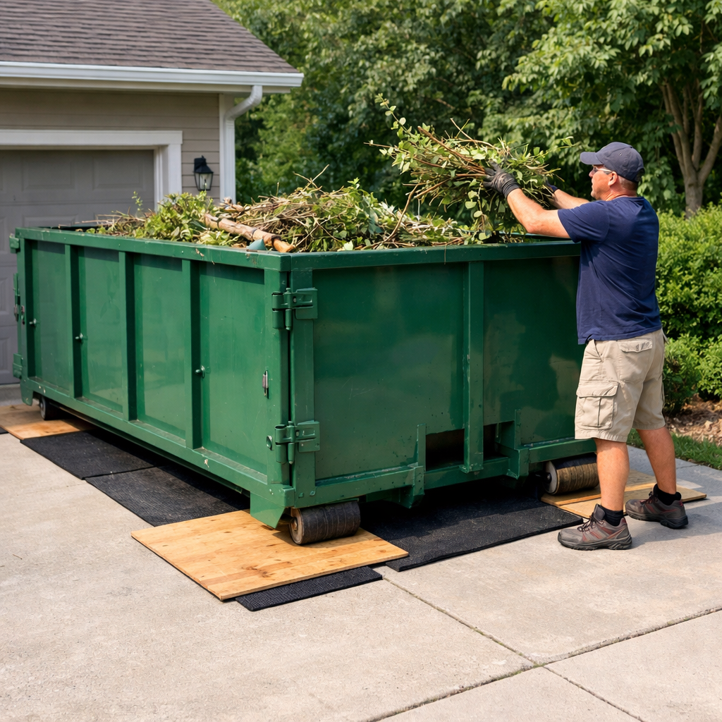 Protect Your Driveway During Yard Cleanup: Best Dumpster Sizes Explained